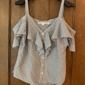 Veronica Beard Off the Shoulder Flutter top